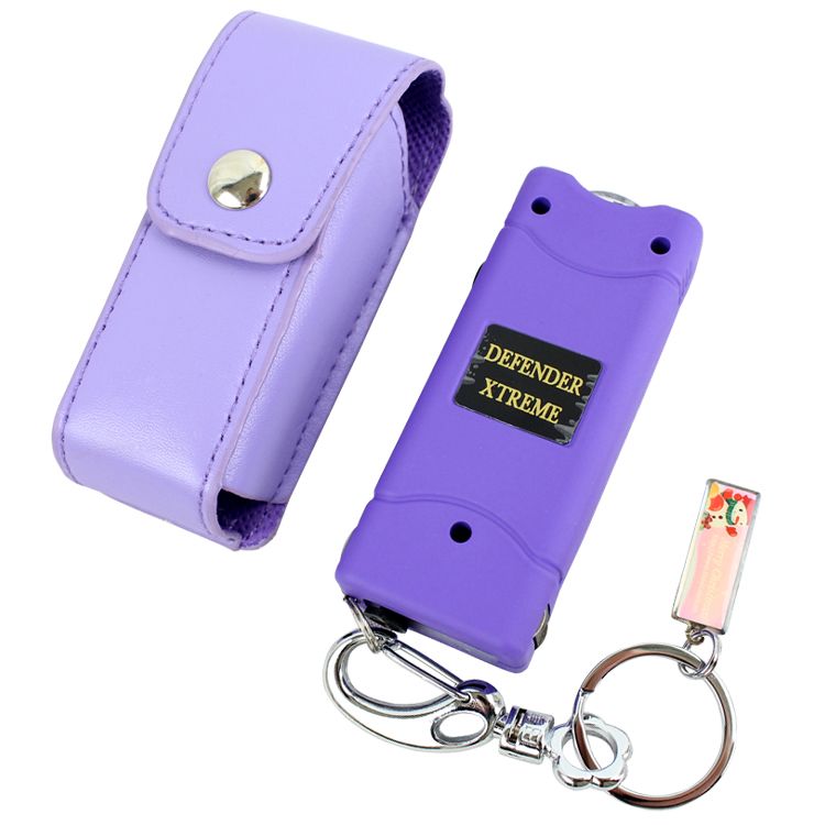 Mini Rechargeable Stun Gun 10 Mil Volts With Led Light Extremely Powerful Purple 