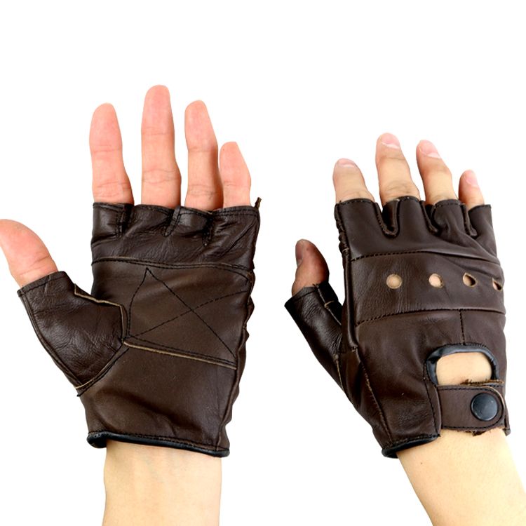 CHZL MEN AU LEATHER Weight Lifting Fitness Fingerless Gym Workout GLOVES XL 