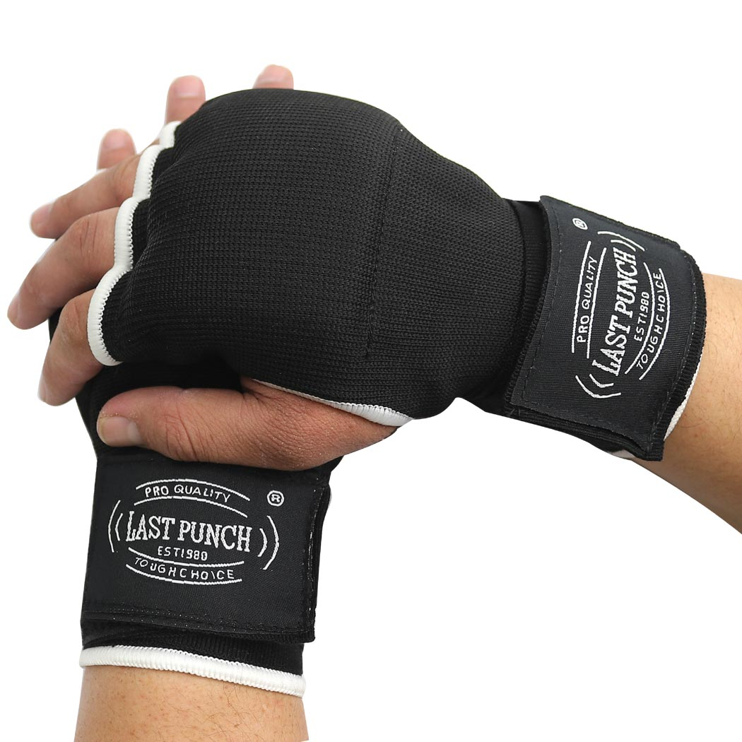 MMA Black Hand Wrap Training Gloves X-Large Gym Boxing Workout Last Punch usa 