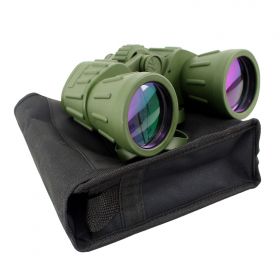 60X50 Perrini Brand Green Army Binoculars with Pouch Day / Night Prism View 