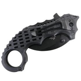 TheBoneEdge 6" All Black Colors Ball Bearing Spring Assisted Knives With Belt Clip