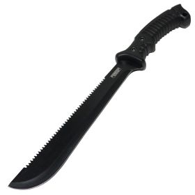 Defender-Xtreme All Black 15.5" Stainless Steel Hunting Machete Serrated Blade