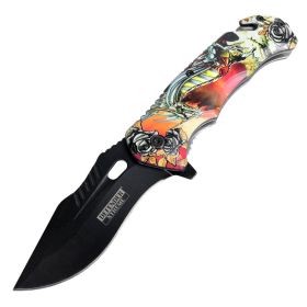 Defender-Xtreme 8.5" Magic Dragon Spring Assisted Folding Knife With Belt Clip