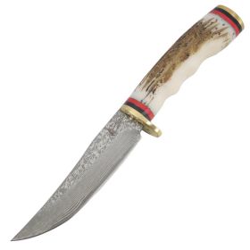 TheBoneEdge 9" Hunting Knife Damascus Style Blade Stainless Steel 440