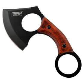 Defender-Xtreme 6.5" Black Hunting Mini Axe 3CR13 Stainless Steel Wood Handle