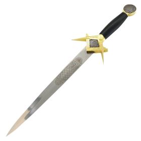 Defender Pyramid Eye 14.5" Classic Style Dagger Gold Trim Stainless Steel Knife