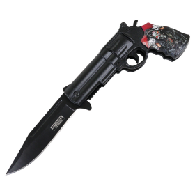 Defender-Xtreme Shooter Reaper 8.5" Gun Spring Assisted Folding Knife 3CR13 Steel
