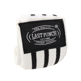 Last Punch 78" White & Black Knee Wraps Leg Support Weight Lifting Bandage Firm Strap 