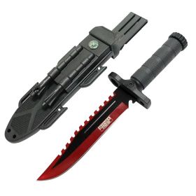 Defender-Xtreme 13" Survival Knife w/ Sheath Blade Sharpener Whistle  Fire Starter