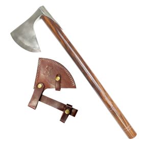 TheBoneEdge 20" Sharp Steel Blade Cutting Hunting Axe Wood Handle With Sheath