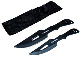 Set Of 2 Black 6" & 7"Throwing Knives With Sheath