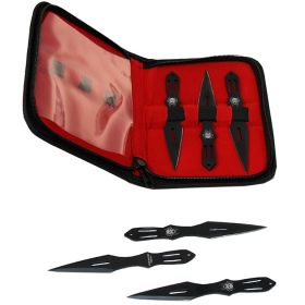 Set Of 6 Black 5.5" Throwing Knives With Carrying Case