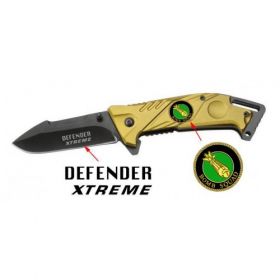 7 1/2" Folding Spring Assisted Knife Gold Handle