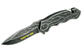 8" Hunt-Down Spring Assisted Stone Wash Blade with Clip 