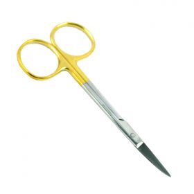 Bdeals Iris Scissors Curved Tip Gold 4.5" Stainless Steel