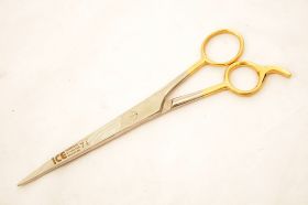 6.5" Barber Scissor Gold Straight Stainless Steel