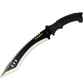 16" Hunt-Down Full Tang Hunting Knife with Black Rubber Handle