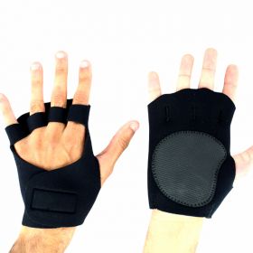 Perrini Black Fingerless Sport Gloves with  Wrist Strap Closer