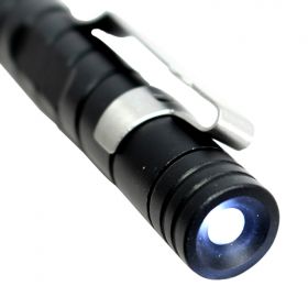 Defender Black 6" LED Tactical Jet Black Twistable Mini Flashlight Aluminum Pen