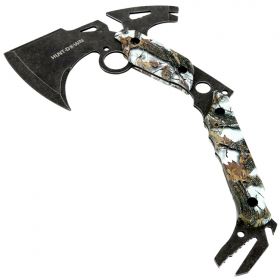 Hunt-Down 13" Hunting Survival Axe With Sheath - Gray Camo Color Handle