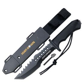 Hunt-Down 12" Hunting Tactical Survival Knife with Fire Starter and ABS Sheath New