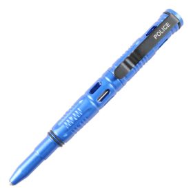 Hunt-Down New 6" Blue Ploice Tactical Pen For Self Defence with Glass Breaker