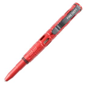 Hunt-Down New 6" Red Fire Dept. Tactical Pen For Self Defence with Glass Breaker