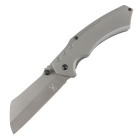 TheBoneEdge 7" Stainless Steel Spring Assisted Matte Grey Knife with Belt clip