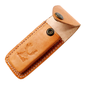TheBoneEdge Camel Color 4" Leather Pouch For Folding Blade Pocket Knife Belt Loop