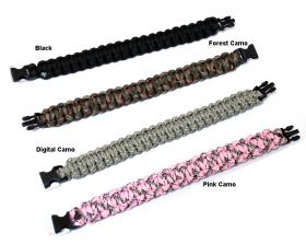 9" Survival Paracord Bracelets & Buckles Colors Available