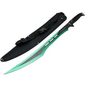 27" Green Stainless 2 Tone Blade Sword with Sheath